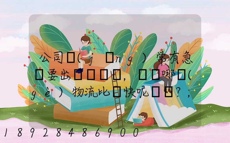 公司經(jīng)常有急貨要出，請問哪個(gè)物流比較快呢？